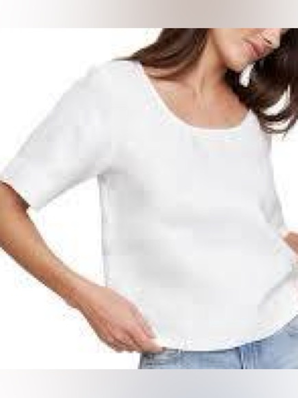 Banana Republic White Scoop Neck Women's Linen Top